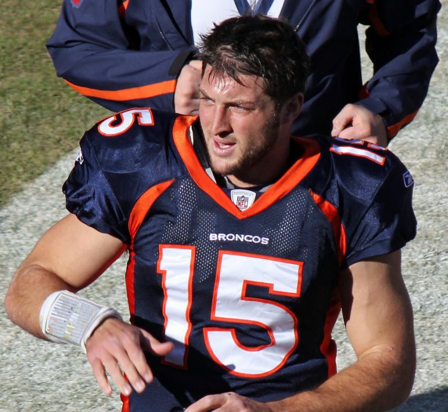Former+NFL+quarterback+Tim+Tebow+is+pictured+here+during+his+stint+with+the+Denver+Broncos.+Tebow+is+well-known+for+his+Christian+beliefs%2C+and+some+believe+this+is+why+he+has+turned+to+broadcasting.