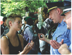 A girl in Berlin, Germany pleads with police after her school was rushed by immigrants.