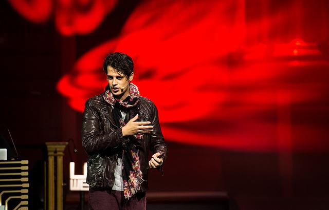 Milo+Yiannopoulos+pictured+during+a+speaking+engagement+in+London%2C+England.