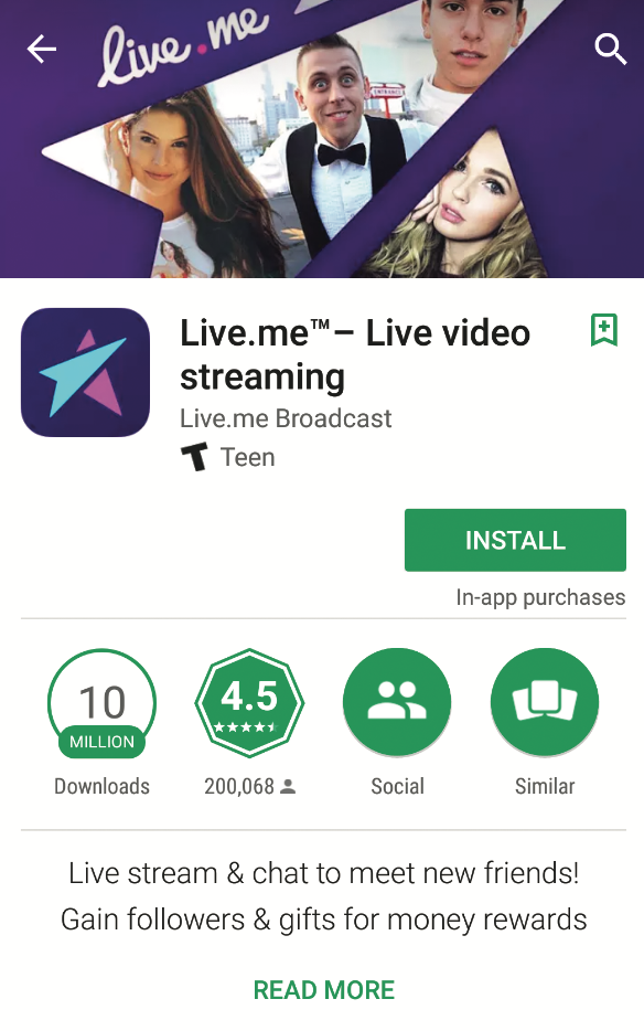 Live.me app promotes self-branding