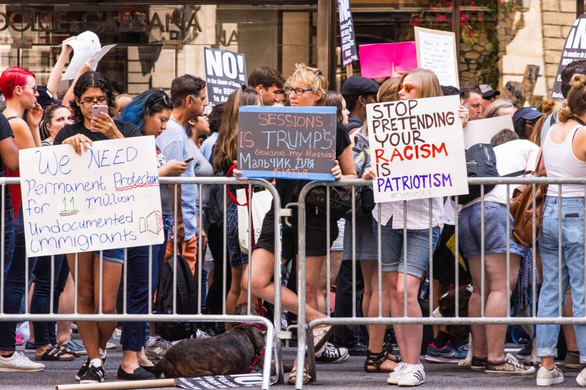 Protesters outside of Trump Tower in New York City after announced repeal of DACA on Sept. 5