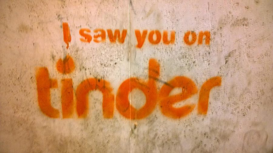 I saw you on tinder, tagged along a wall