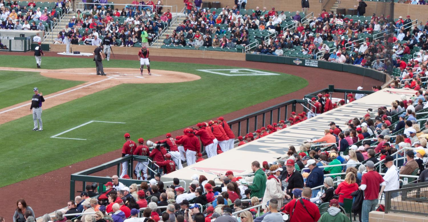 The Arizona Diamondbacks in the dugout in a 2011 spring training game