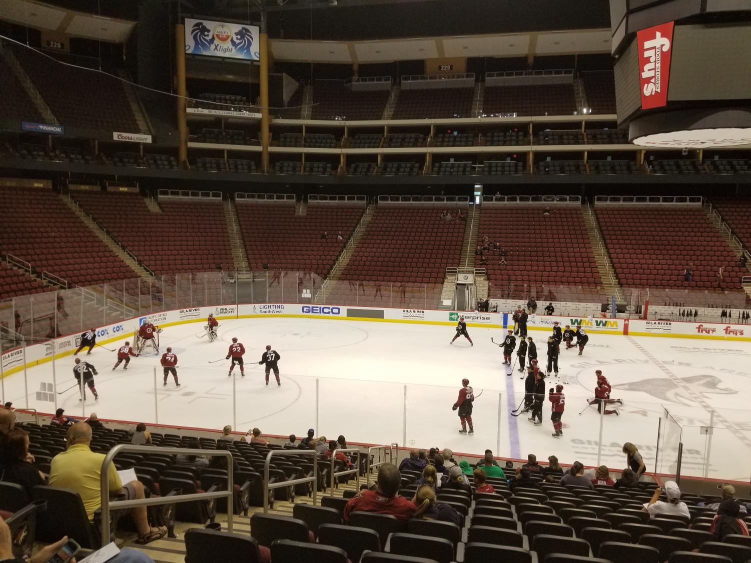 Coyotes Prospects working on drills at Development Camp at Gila River Arena, June 28, 2018.