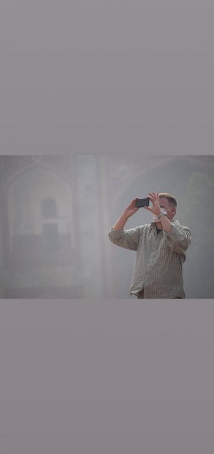 Taking a photo of pollution in Delhi