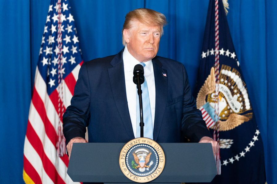 President Donald J. Trump delivers remarks during a press conference Friday, Jan. 3, 2020,
