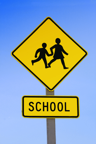 School Sign to cross road