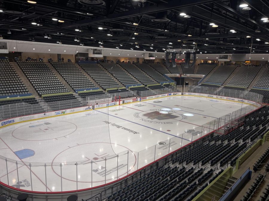 The Tucson Convention Center Arena, home to the Arizona Coyotes' AHL affiliate Roadrunners.