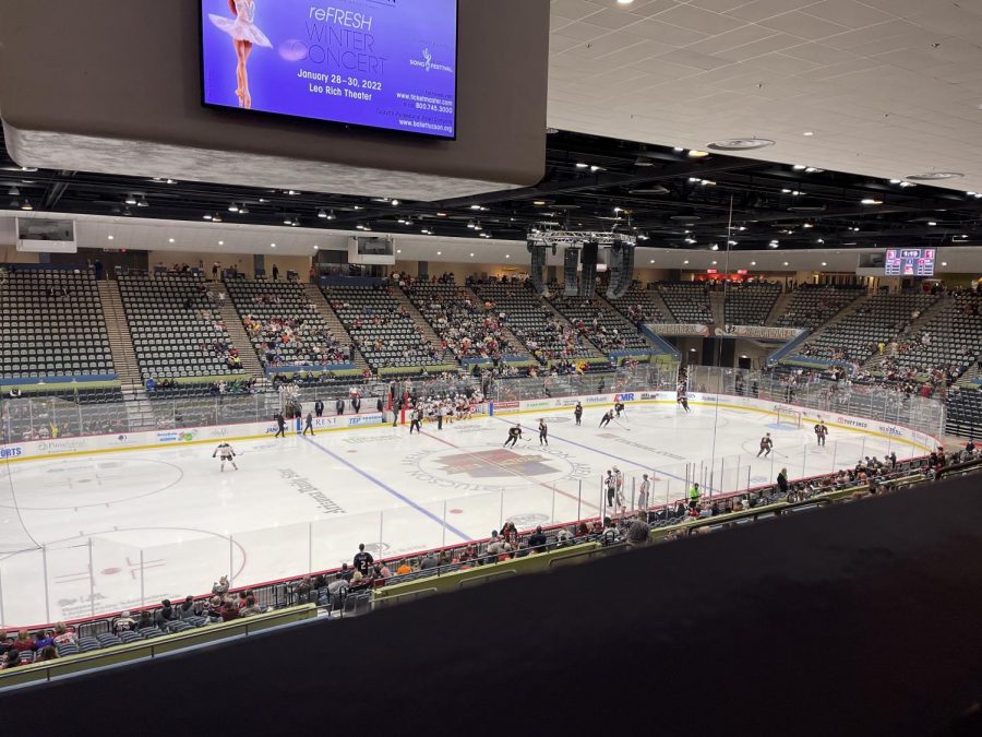 The Roadrunners, pictured here at Tucson Convention Center Arena, beat the Colorado Eagles on Friday night but lost the second game Saturday.