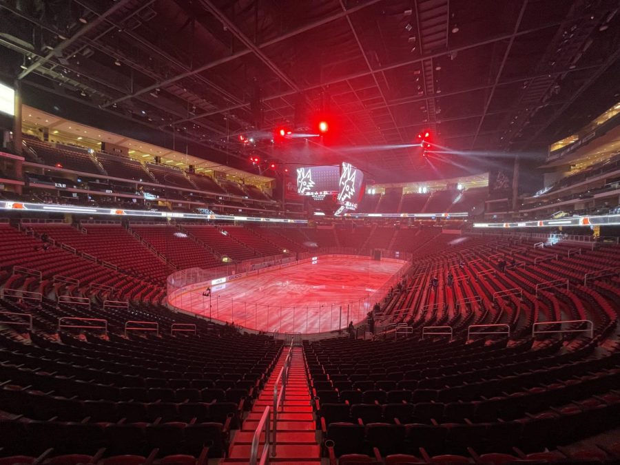 GIla River Arena waits for warm ups between the Jets and the Coyotes