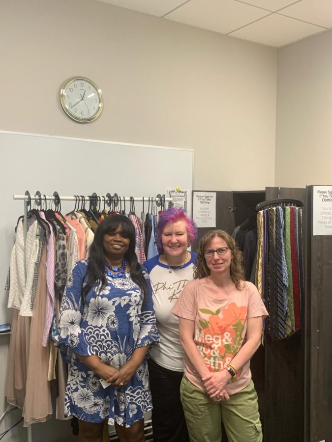 Bears Closet team inside Dress for Success Boutique. Left to right; 
Alicia Middleton, Amy MacPherson, Genevieve Winters