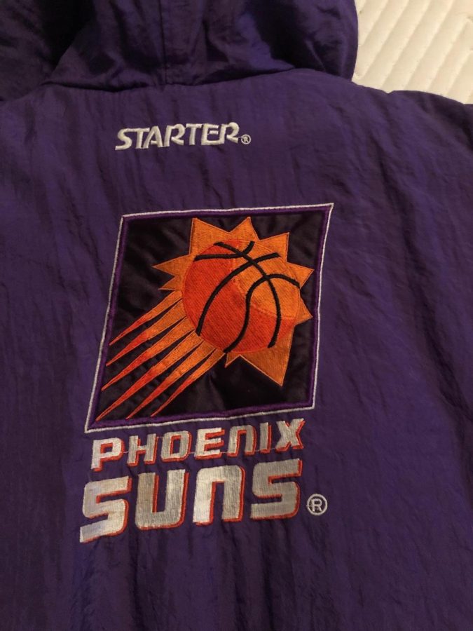 An original Starter jacket of the popular design the Phoenix Suns will feature for their 2022 throwback jersey.