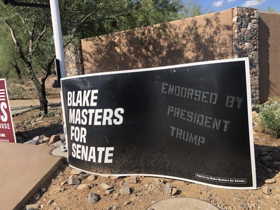 Blake Masters campaign sign on corner of Pima and Legacy Rd., Scottsdale