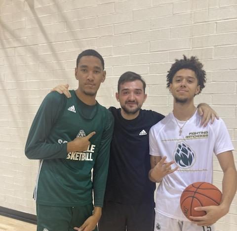 left to right Tanner Poeschl, host Adam Vjestica, Jalen Hicks