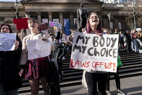 Solidarity rally for abortion rights after Roe v Wade was overturned
