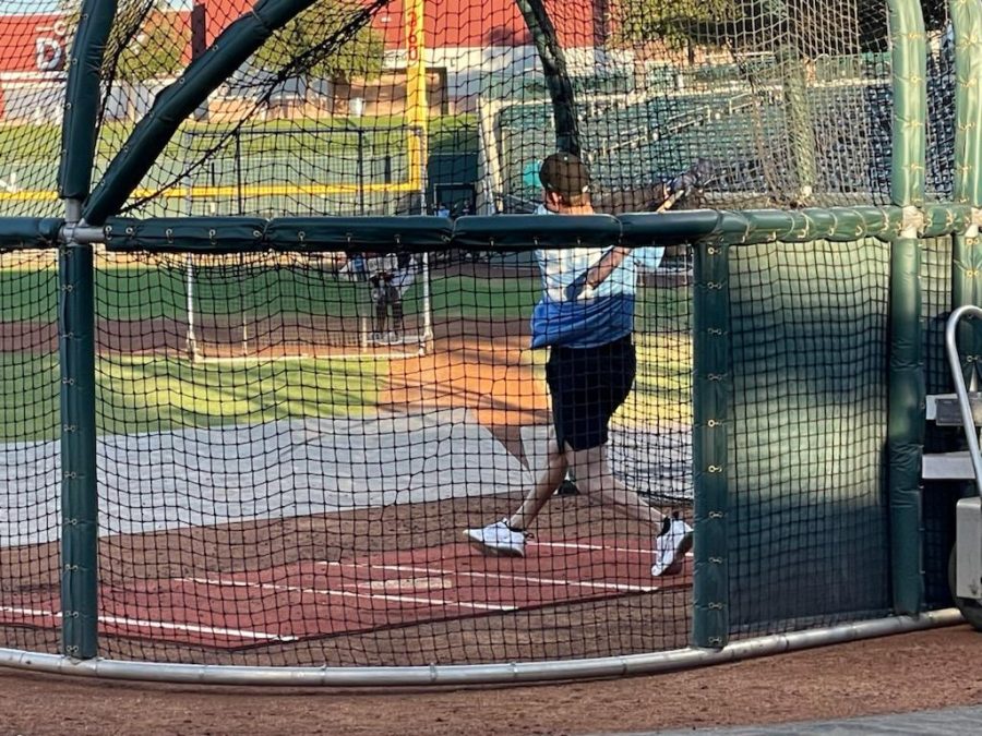 Gage Workman takes batting practice at Sloan Park in Mesa, Ariz.