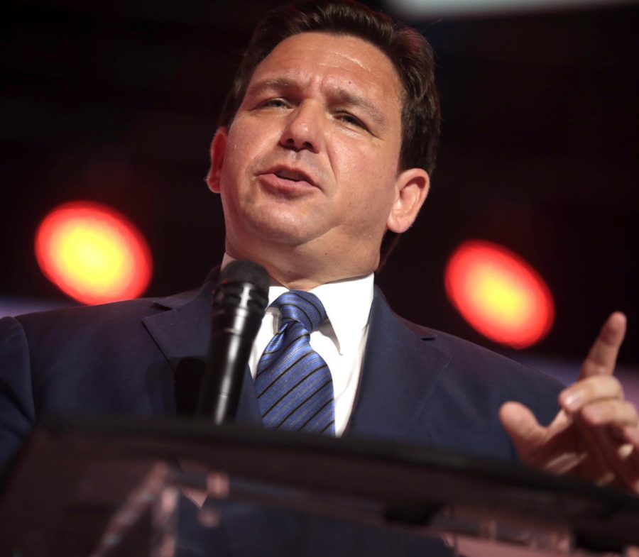 Governor Ron DeSantis speaking at a rally in Tampa Convention Center in Tampa Florida 2022