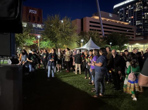 Nowruz gathering in downtown Phoenix—candlelight and solidarity moment of silence for womens rights and equality across the globe
