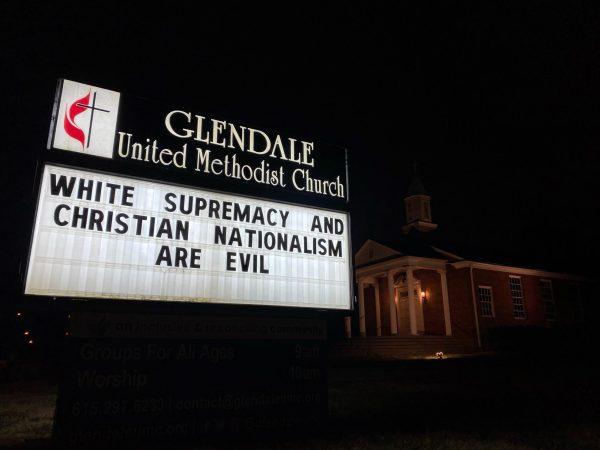 A sign posted from a Glendale United Methodist Church in Nashville (2021-Flickr)