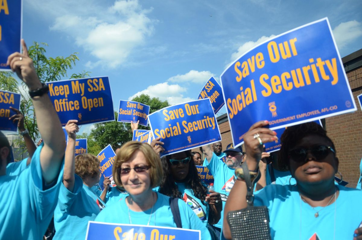 Union activists from the American Federation of Government Employees (AFGE) at a rally in Minneapolis (2019)