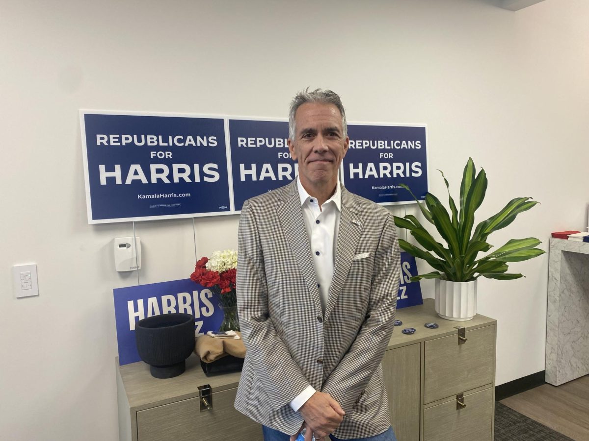  Former Illinois Congressman and conservative talk show host, Joe Walsh at the Republicans for Harris debate watch party in downtown Phoenix