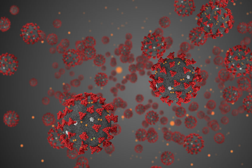 3D rendering of Covid-19 cells