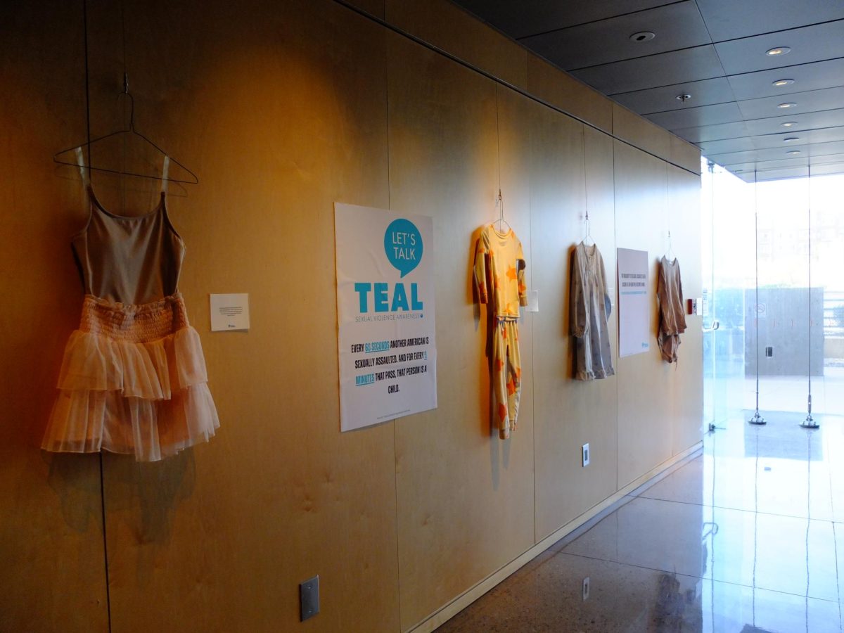 Exhibit of an array of clothing in the exhibit "What Were You Wearing" Burton Barr Library downtown Phoenix